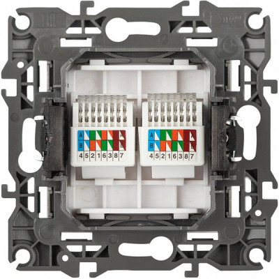 Розетка с/у компьютерная 2xRJ45, ЭРА12 [12-3108-16][10] титан