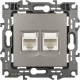 Розетка с/у компьютерная 2xRJ45, ЭРА12 [12-3108-16][10] титан