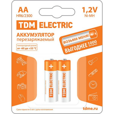 Аккумулятор TDM AA 2300mAh Ni-MH [BP2] [SQ1702-0070]