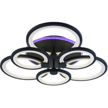 Люстра LED 144W+8W, ПДУ 3000-6000K+RGB, 10600Лм, 610*610*120, PL [8077/3+3 GRP] графит