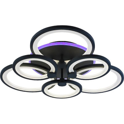 Люстра LED 144W+8W, ПДУ 3000-6000K+RGB, 10600Лм, 610*610*120, PL [8077/3+3 GRP] графит