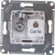 Розетка с/у TV+RJ45 кат.5e, IP20, Schneider Electric ATLASDESIGN [ATN000389] алюминий