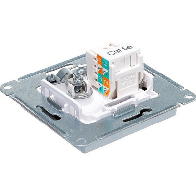 Розетка с/у TV+RJ45 кат.5e, IP20, Schneider Electric ATLASDESIGN [ATN000389] алюминий