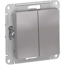 Переключатель с/у 2-кл 10A, IP20, Schneider Electric ATLASDESIGN [ATN000365] алюминий