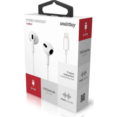 Гарнитура SmartBuy i-ONE Lightning, белая [SBH-102K]