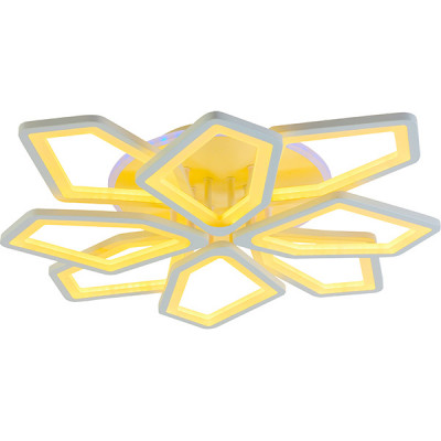 Люстра LED 192W+8W, ПДУ 3000-6000K+RGB, 14000Лм, 650*650*120, PL [8463/4+4 WHT] белый