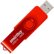Накопитель USB Flash 64Gb SmartBuy Twist Red, USB3.0