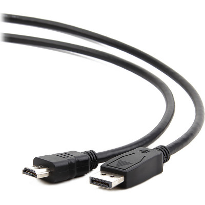 Кабель DisplayPort->HDMI 1.0м, 20M/19M, экран, черный, Cablexpert [CC-DP-HDMI-1M]