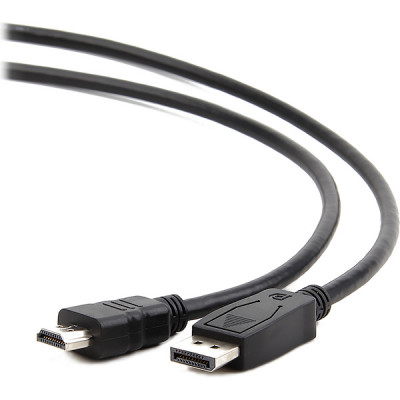 Кабель DisplayPort->HDMI 1.8м, 20M/19M, экран, черный, Cablexpert [CC-DP-HDMI-6]