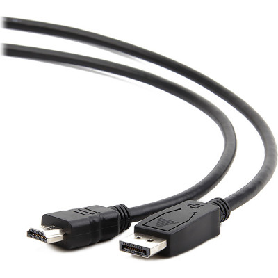 Кабель DisplayPort->HDMI 3.0м, 20M/19M, экран, черный, Cablexpert [CC-DP-HDMI-3M]