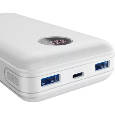 Внешняя батарея CANYON CNE-CPB2002W, батарея 20000 мАч, белая, 2xUSB + Type-C