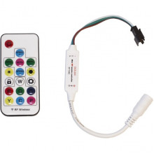 Контроллер ленты LED RGB SPI 12/24В MAX  6А, радио пульт, Бегущий огонь [4L-RGB-RF14B-14A]