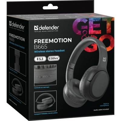 Гарнитура Defender B665 FreeMotion, черный, Bluetooth [63665]