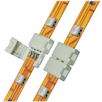 Коннектор для ленты 10мм RGB, 4pin 2-сторонний без провода, Uniel [UTC-L-4/B20-RGB WHITE]