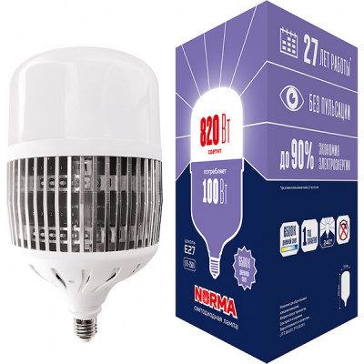 Лампа LED E27/T152 цилиндр, 100W, 6500K, 8200Лм, VOLPE [LED-M80-100W-6500K-E27-FR-NR]