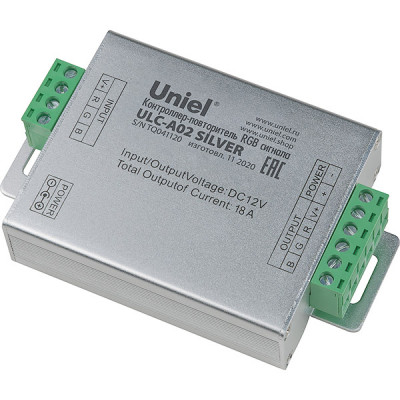 Усилитель RGB 12/24В MAX 18А, Uniel [ULC-A02 SILVER]