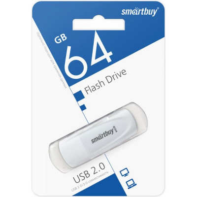 Накопитель USB Flash 64Gb SmartBuy Scout White