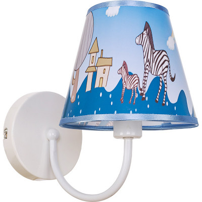 Бра 1*E14*40W, текстиль, 180*250*300, ЭС [14006BAA/1wPAINTING] голубой+белый детский