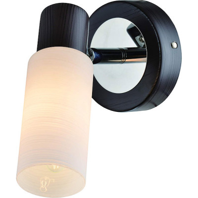 Бра 1*E14*40W, стекло, 90*150*160, планка, ЭС [14960/1wBK+CR WT] черный+хром+белый