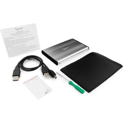 Бокс HDD 2.5'' Gembird, металл корпус, USB 2.0 - SATA, серебро, [EE2-U2S-5-S]