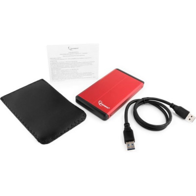 Бокс HDD 2.5'' Gembird, металл корпус, USB 3.0 - SATA, красный, [EE2-U3S-2-R]