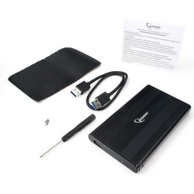 Бокс HDD 2.5'' Gembird, металл корпус, USB 3.0 - SATA, черный, [EE2-U3S-5]