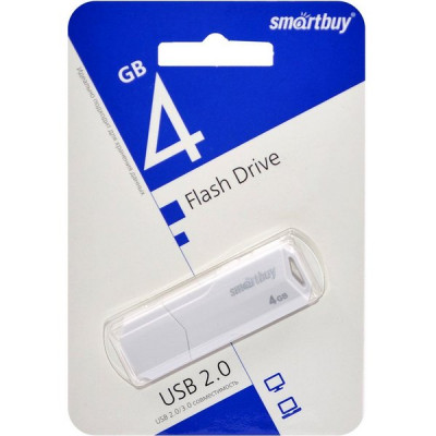 Накопитель USB Flash 4Gb SmartBuy CLUE White