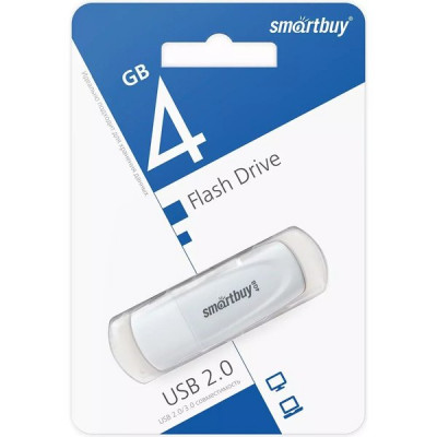 Накопитель USB Flash 4Gb SmartBuy Scout White
