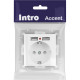 Розетка с/у 2P+E 16А, IP20, со шторками +2xUSB, Intro Accent [6-410-01М] белый матовый