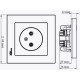 Розетка с/у 2P 16A, IP20, в сборе, Schneider Electric ATLASDESIGN [ATN000340] алюминий