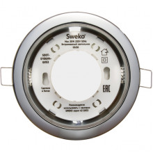 Светильник встраиваемый для ламп GX53, d106/90h38, Sweko [SDOT-D106H4-GX53-CR-10] хром