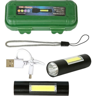Фонарь аккумуляторный 5W, 300Лм, Li-Ion 600mAh, GLANZEN [UFL-0300-519B]