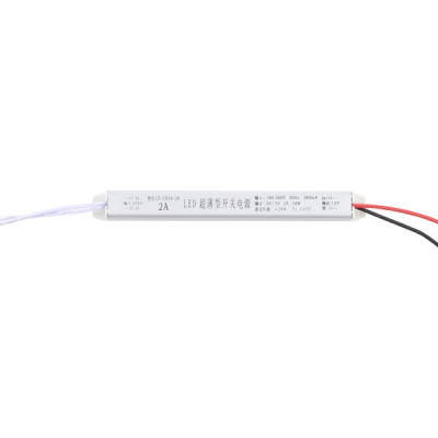 Блок питания 12V  24W, IP67, металл влагозащищенный сверхтонкий длинный [LF-CB24-2A-F]