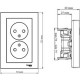 Розетка с/у 2x2P 16A, IP20, в сборе, Schneider Electric ATLASDESIGN [ATN001020] карбон