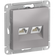 Розетка с/у компьютерная 2xRJ45, IP20, Schneider Electric ATLASDESIGN [ATN000385] алюминий