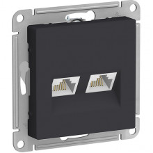 Розетка с/у компьютерная 2xRJ45, IP20, Schneider Electric ATLASDESIGN [ATN001085] карбон