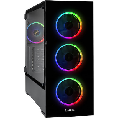 Корпус ExeGate i3 MAX, eATX, БП 600NPX, 2*USB+1*USB3.0, HD аудио, черный [290160]
