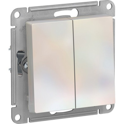 Выключатель с/у 2-кл 10А, IP20, Schneider Electric ATLASDESIGN [ATN000451] жемчуг