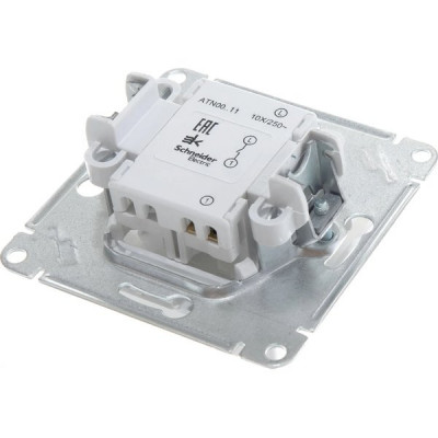 Выключатель с/у 1-кл 10А, IP20, Schneider Electric ATLASDESIGN [ATN000411] жемчуг