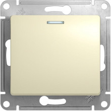 Выключатель с/у 1-кл 10А, IP20, с подсветкой, Schneider Electric Glossa [GSL000213] бежевый