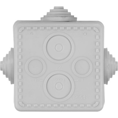 Коробка распаячная о/у  65*65*50мм, крышка, IP54, 4вх, TDM [SQ1401-0111] серый