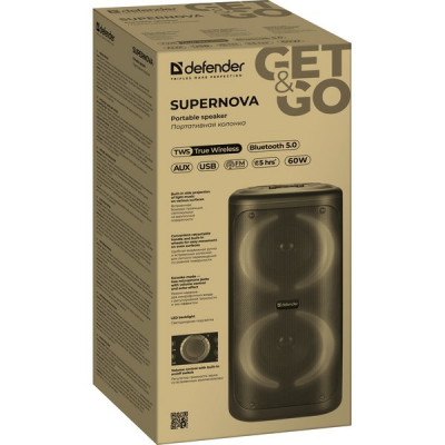 Колонка DEFENDER Supernova, BT, 60W, Light/MIC/USB/EQ/TWS [65037]