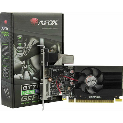 Видеокарта GF GT 710 4Gb DDR3 64bit 954/5012 VGA/DVI/HDMI PCI-E AFOX [AF710-4096D3L7-V1] RTL