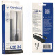 Концентратор USB 3.0 GEMBIRD UHB-C424, 4 порта, кабель Type-C 19 см, с доп. питанием (Type-C)