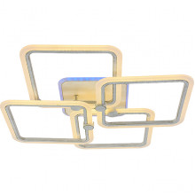 Люстра LED 144W+10W, ПДУ 3000-6000K+RGB, 10700Лм, 650*650*100, PL [8001/4 PGD] платина+золото