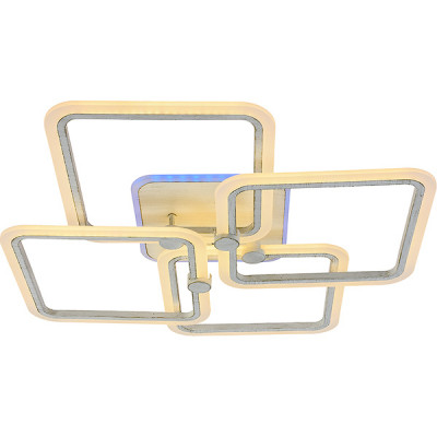 Люстра LED 144W+10W, ПДУ 3000-6000K+RGB, 10700Лм, 650*650*100, PL [8001/4 PGD] платина+золото