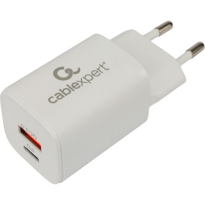 Зарядное устройство Cablexpert, USB+Type-C, QC3.0+PD30W [MP3A-PC-42] белый