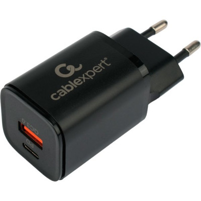 Зарядное устройство Cablexpert, USB+Type-C, QC3.0+PD30W [MP3A-PC-43] черный