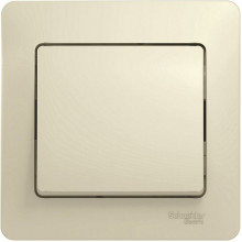 Выключатель с/у 1-кл 10А, IP20, в сборе, Schneider Electric Glossa [GSL000212] бежевый