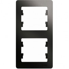 Рамка 2п, IP20, вертикальная, Schneider Electric Glossa [GSL000706] антрацит